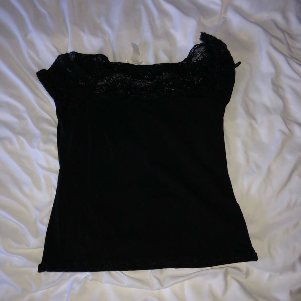 black lace tee